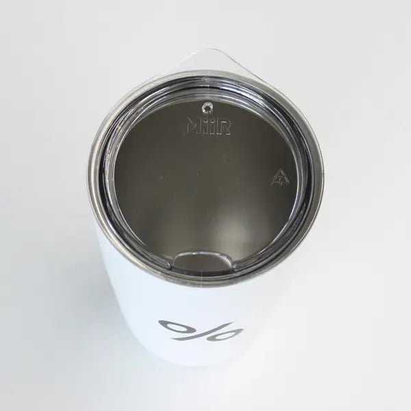 % ARABICA 8oz Tumbler, Stainless Steel with lid, white.