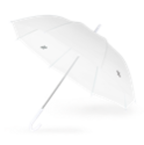 % ARABICA umbrella. White with black handle.