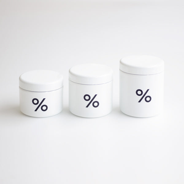 % ARABICA Enamel Coated Stainless Steel Canister with Eva resin inner lid.  Set of 3, white.