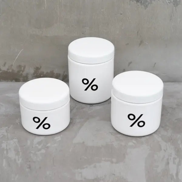 % ARABICA Enamel Coated Stainless Steel Canister with Eva resin inner lid.  Set of 3, white.